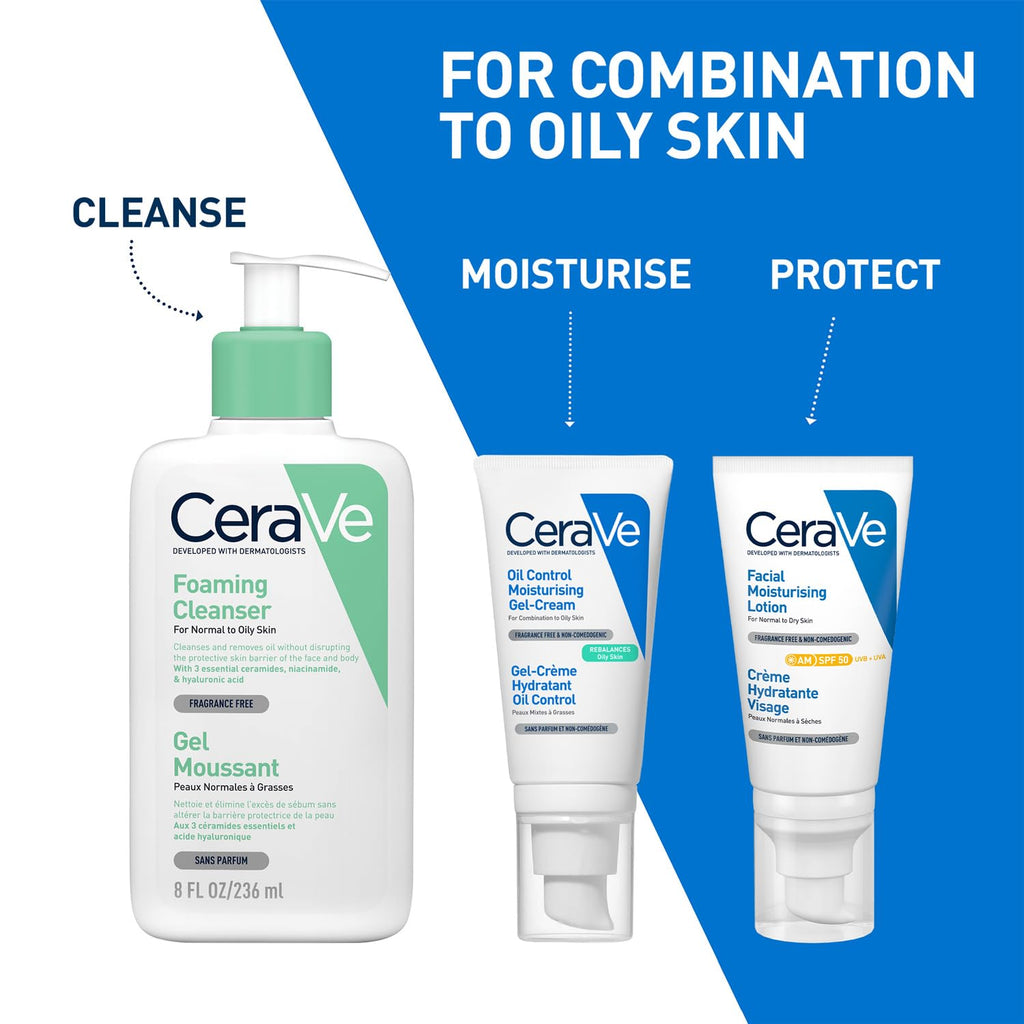 CeraVe Oil Control Gel Cream lightweight Moisturizer for Oily & Combination Skin with Ceramides, Hyaluronic Acid & Niacinamide | Dermatologist Recommended (52ml)