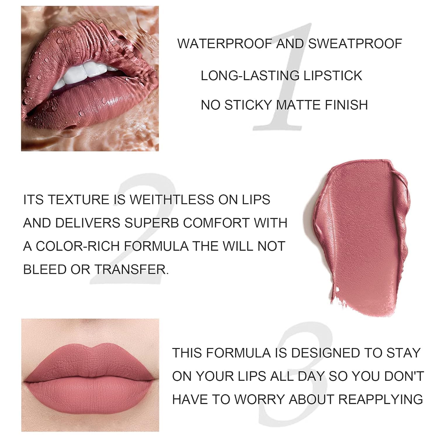 HUDACRUSH Mini Lipstick Combo Set - 12Pcs Liquid Lipstick Waterproof, Long Lasting Matte Finish, Red, Pink, Maroon, Nude, Brown Lipstick Gift Set for Women - Perfect Lipstick for Dusky Skin Tone