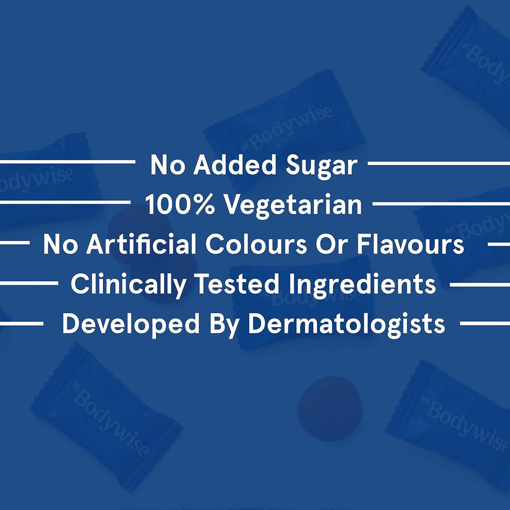 Be Bodywise Collagen Builder Gummies for Skin Regeneration | 60 Day Pack | With Sesbania Extract & Multivitamins | Improves Skin Elasticity, Reduces Signs of Aging & Repairs Damaged Skin
