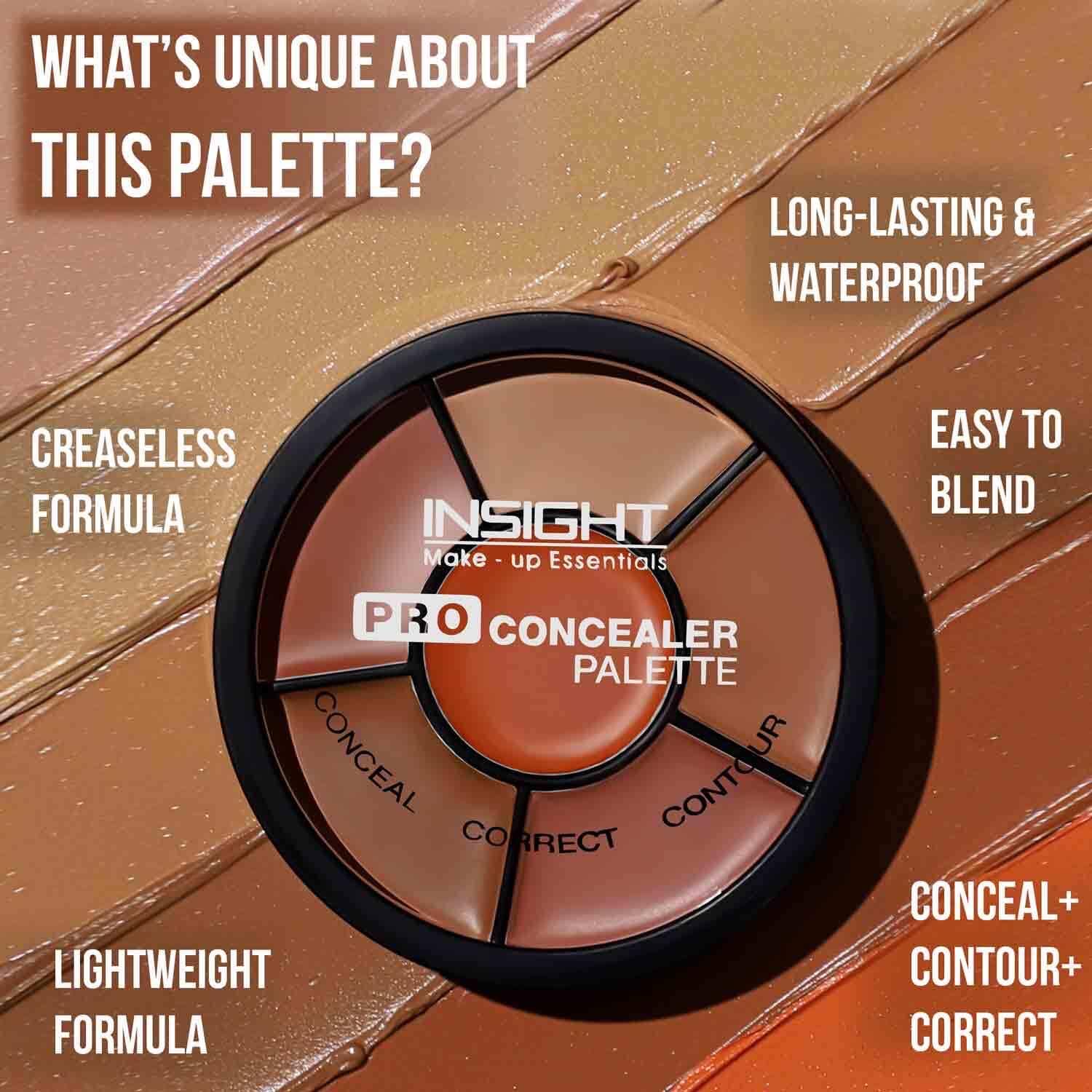 INSIGHT Cosmetics Natural Pro Concealer Palette-Corrector, Medium |Conceal |Correct |Contour |Waterproof |Crease Resistance |Long Lasting |Oil Control (Cr105-Corrector)
