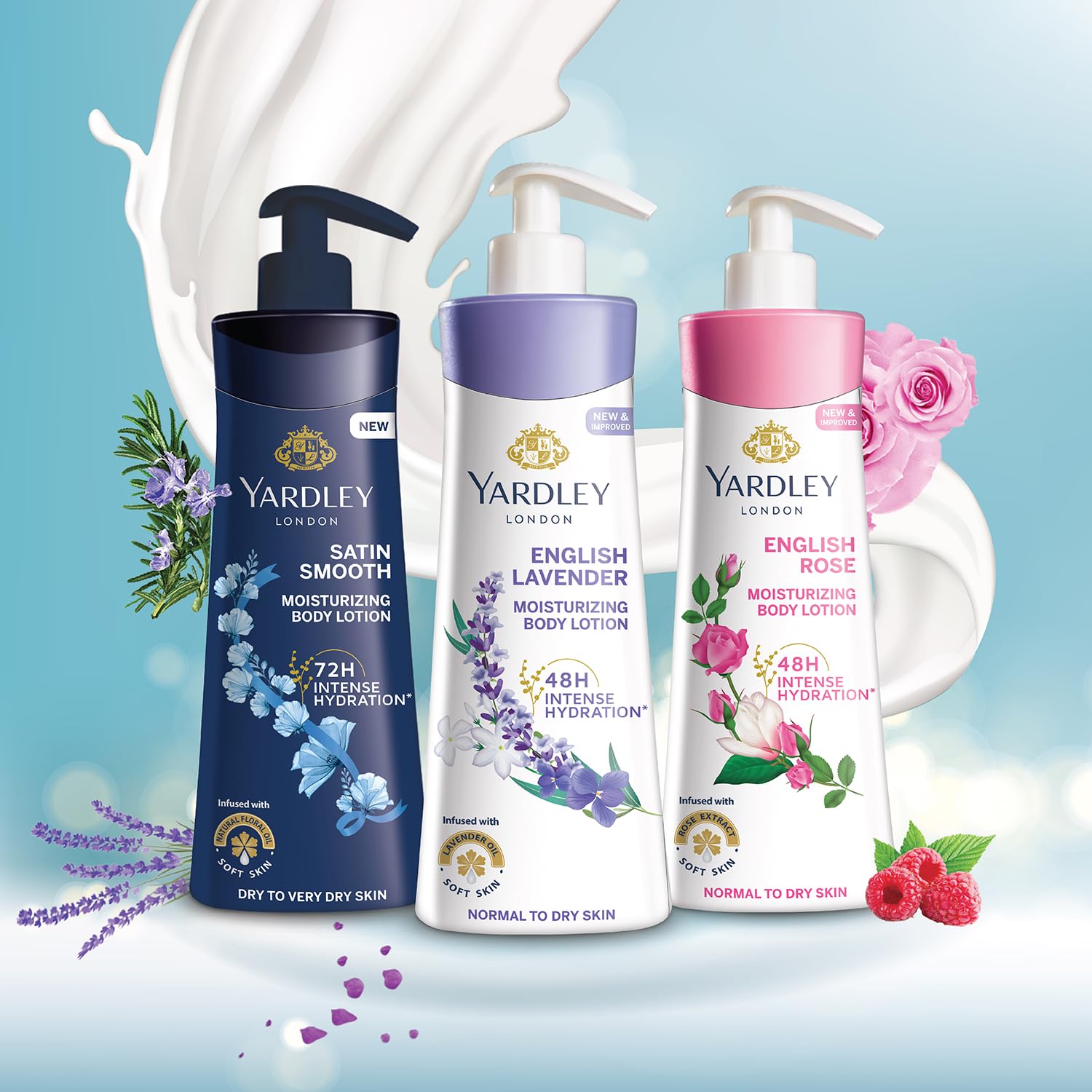 Yardley London English Lavender Moisturizing Body Lotion With Germ Shield| Infused With Lavender Oil| Daily Use Hand & Body Lotion With Natural Floral Extracts For Women| 400ml