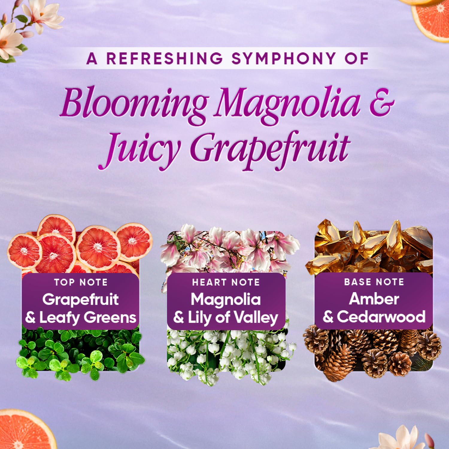 Yardley London Magnolia & Grapefruit Fine Fragrance Mist Spray| 2X Perfume Spray For Women| 91% Naturally Derived| 135ml