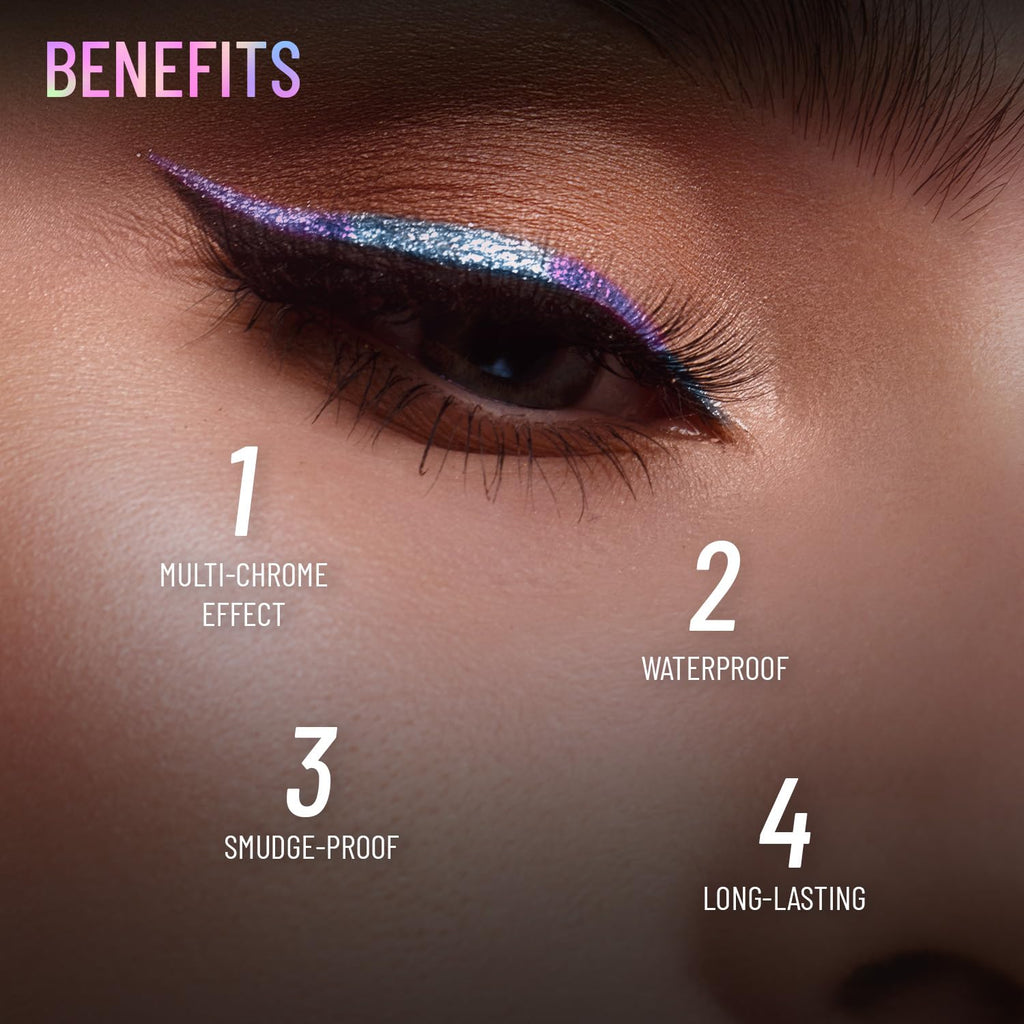 SWISS BEAUTY Holographic Shimmery Pencil Eyeliner, Pink