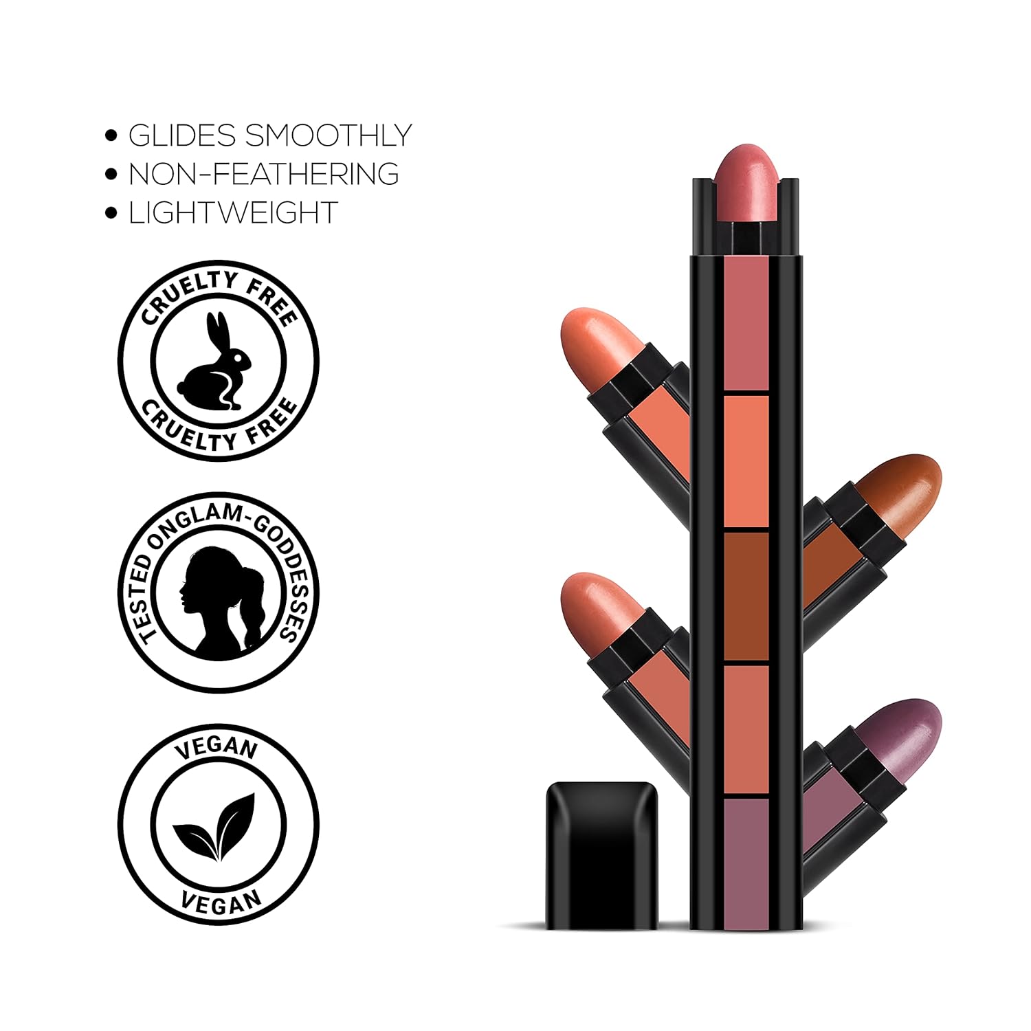 RENEE Fab 10 Combo, 7.5gm each| Five Shades In One| Long Lasting, Matte Finish| Non Drying Formula with Intense Color Payoff | Compact & Easy to Use