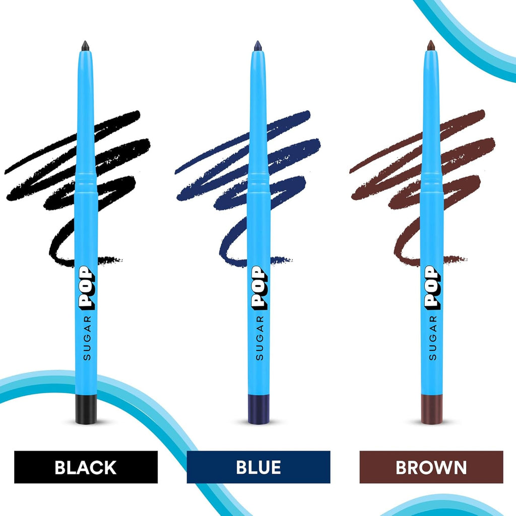 SUGAR POP Longwear Kajal | Vitamin E & Sunflower Seed | Smudge-proof | Long-lasting | Velvet Finish | 0.3gms - 01 Black