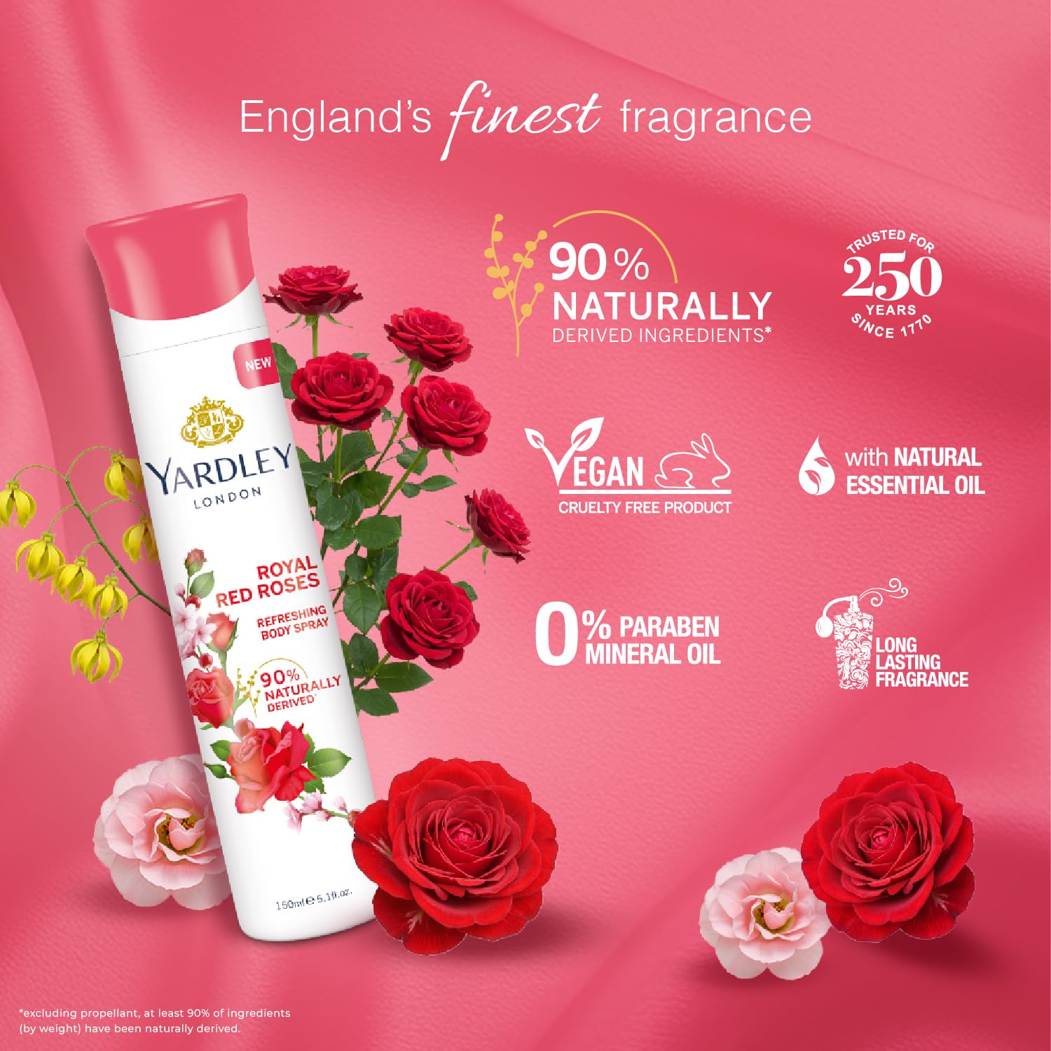 Yardley London Royal Red Roses Refreshing Deo For Women, 150ml