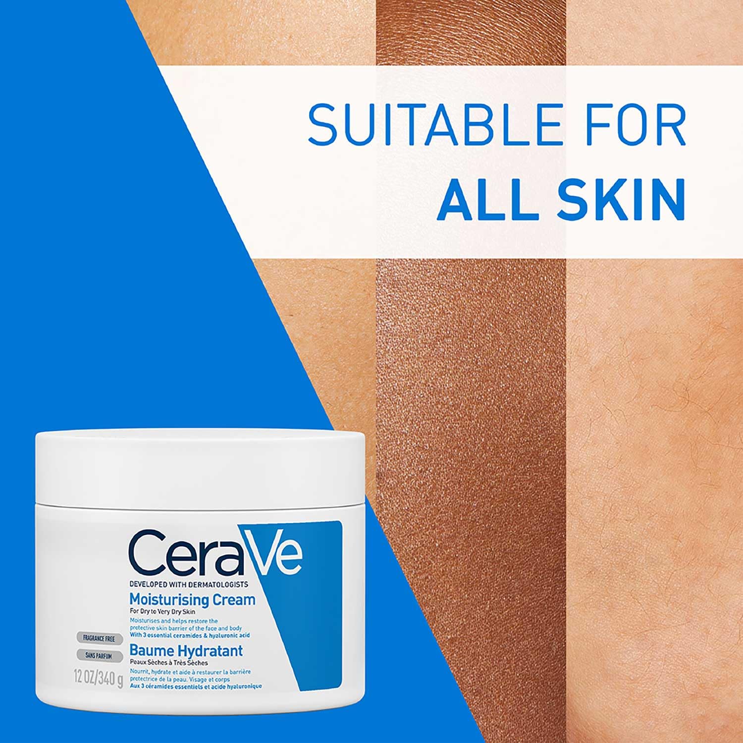 CeraVe Moisturizing Cream For Dry To Very Dry Skin (340gm) - Formulated with 3 Essential Ceramides And Hyaluronic Acid | Non-Comedogenic Moisturizer For Face and Body