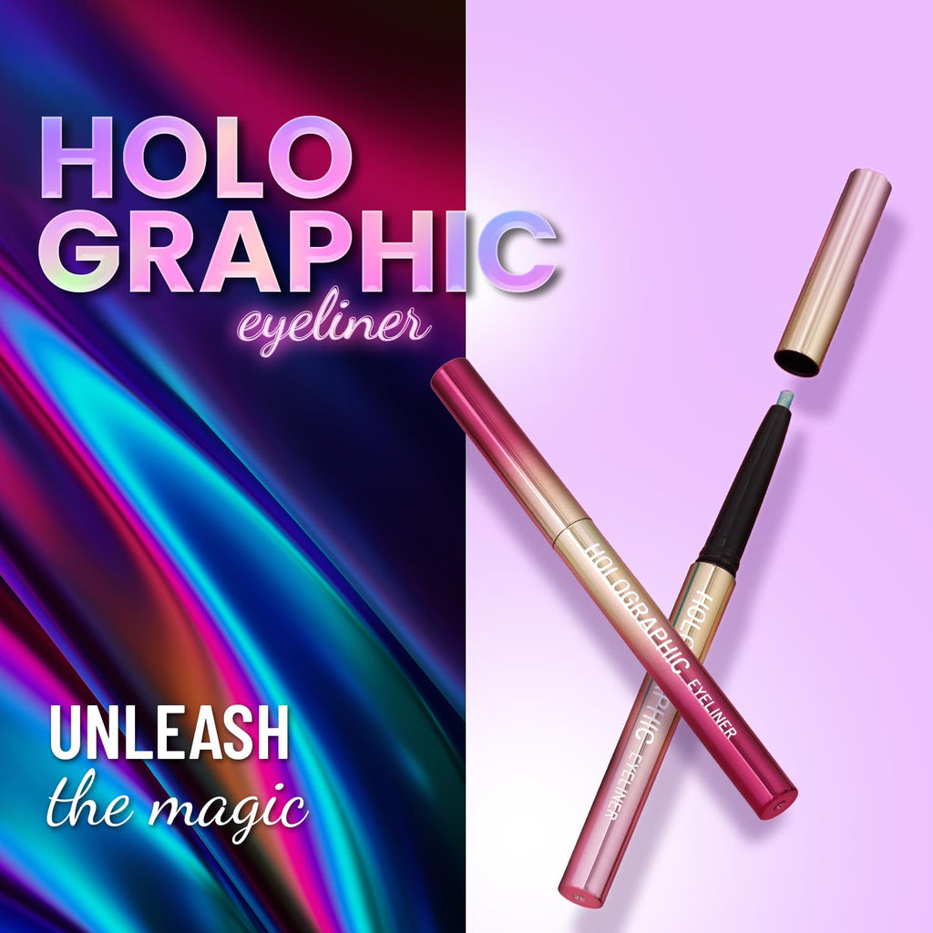 SWISS BEAUTY Holographic Shimmery Pencil Eyeliner, Pink