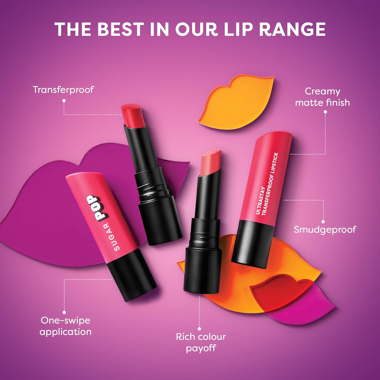 SUGAR POP Ultrastay Transferproof Lipstick | Vitamin E | 100% Transferproof - 03 Coral Delight