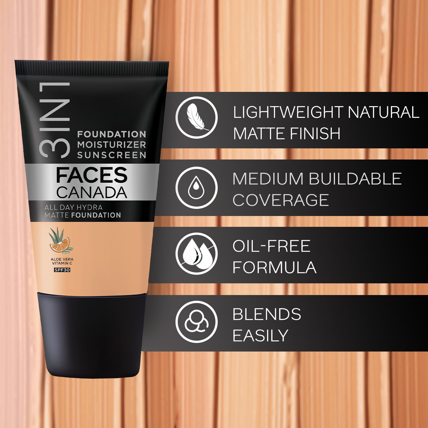 FACES CANADA Always On Shine Combo - All Day Hydra Matte Foundation - Rose Ivory 011 (18 ml) + Strobe Cream - Rose Gold (18ml) + Ultime Pro Makeup Fixer (50 ml) | Illuminating & Glowing Makeup Base | Long Lasting Makeup Setting Spray