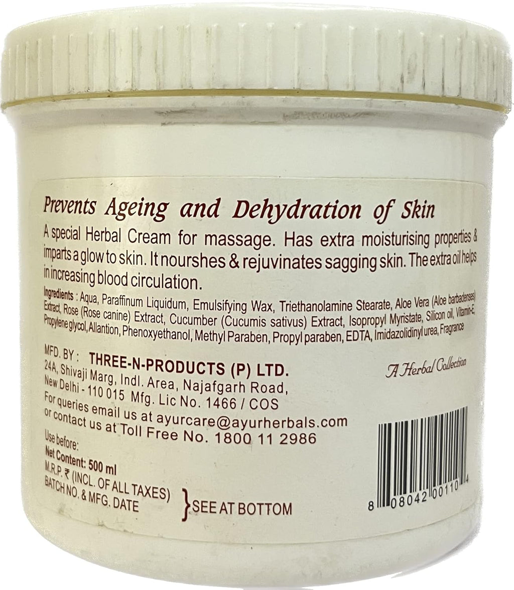 Ayur Herbals MASSAGE CREAM With Aloe Vera (500ml)