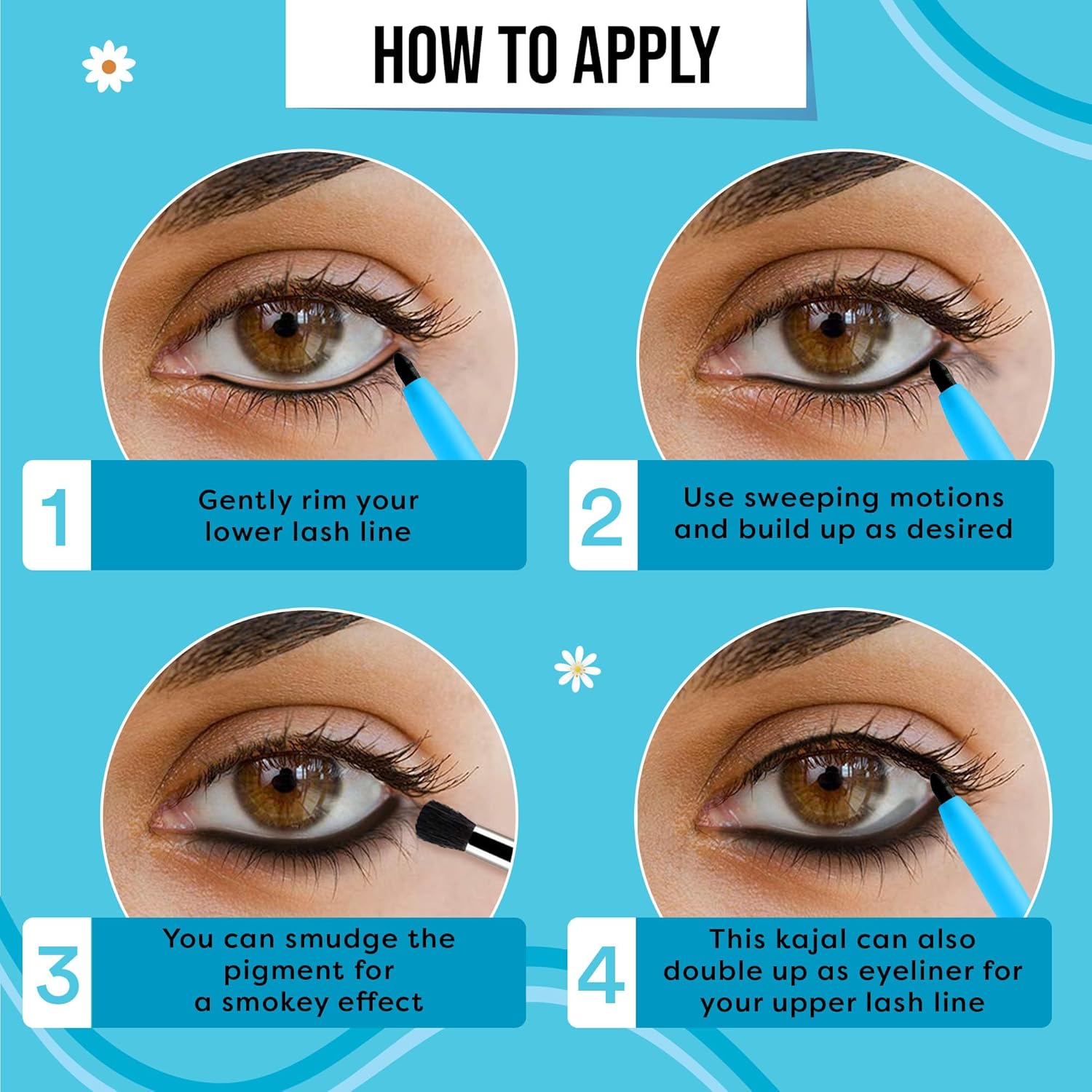 SUGAR POP Longwear Kajal | Vitamin E & Sunflower Seed | Smudge-proof | Long-lasting | Velvet Finish | 0.3gms - 01 Black