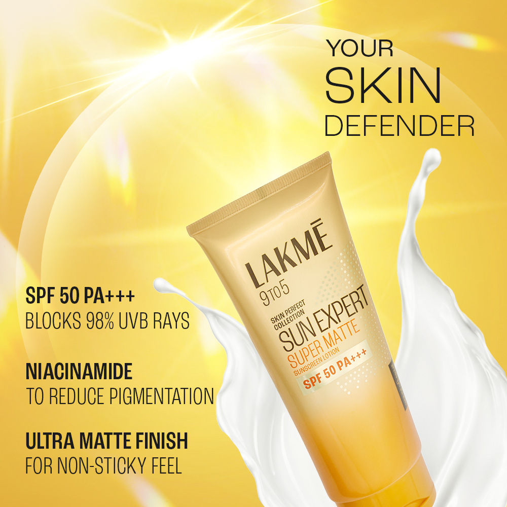 Lakme Matte Sunscreen SPF 50 PA+++, Niacinamide,UVA/B Protection,For Normal To Oily Skin