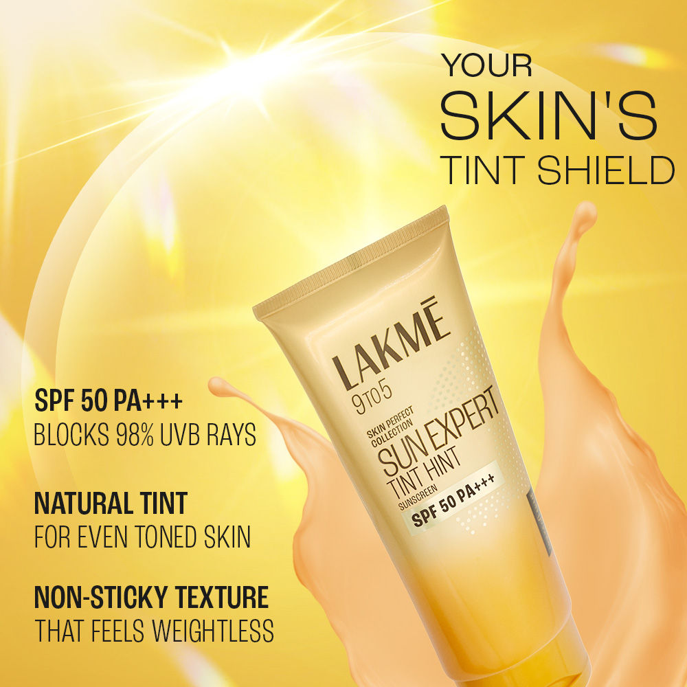 Lakme Sun Expert Tinted Sunscreen SPF 50 PA +++, Broad Spectrum UVA/B protection