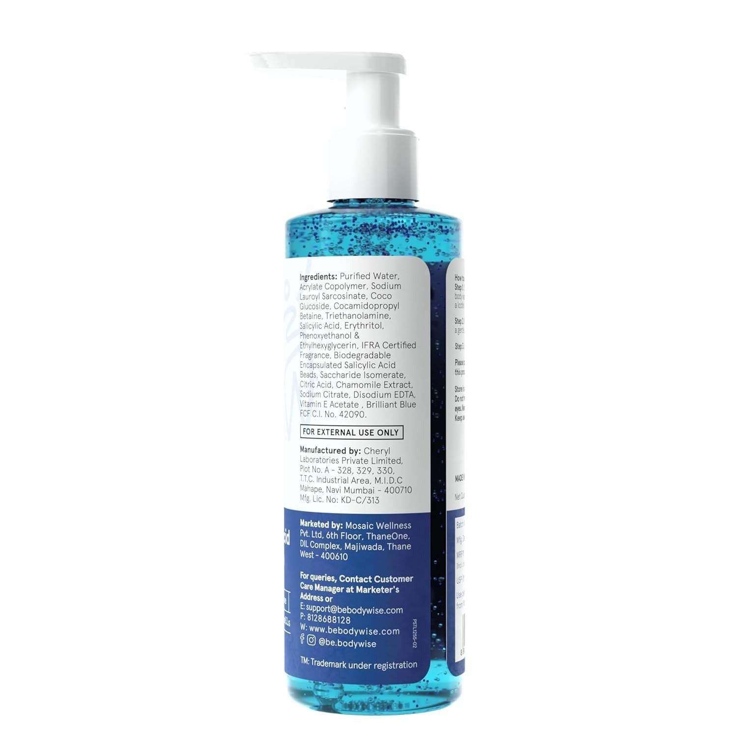 Be Bodywise 1% Salicylic Acid Body Wash 750ml | Helps to Prevent Body Acne & Cleanse Skin | Paraben and SLS free | Pack of 3